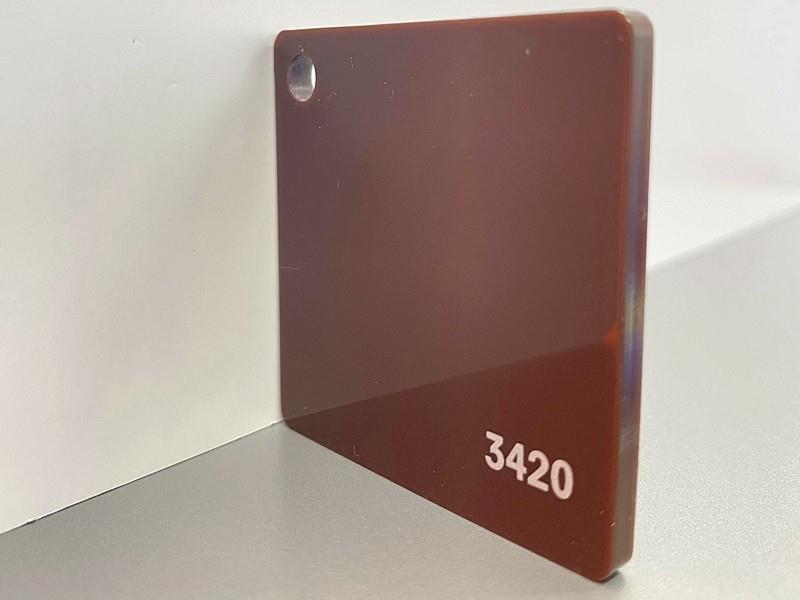 PLEKSI STAKLO, smeđa 3420, deb: 3 mm