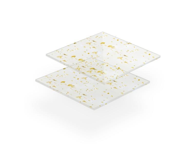 PLEKSIGLAS, zlatne pahuljice (11376), deb: 3 mm