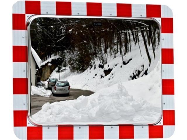 Traffic mirror POSplastika - rectangular - INOX - prevents dew and ice