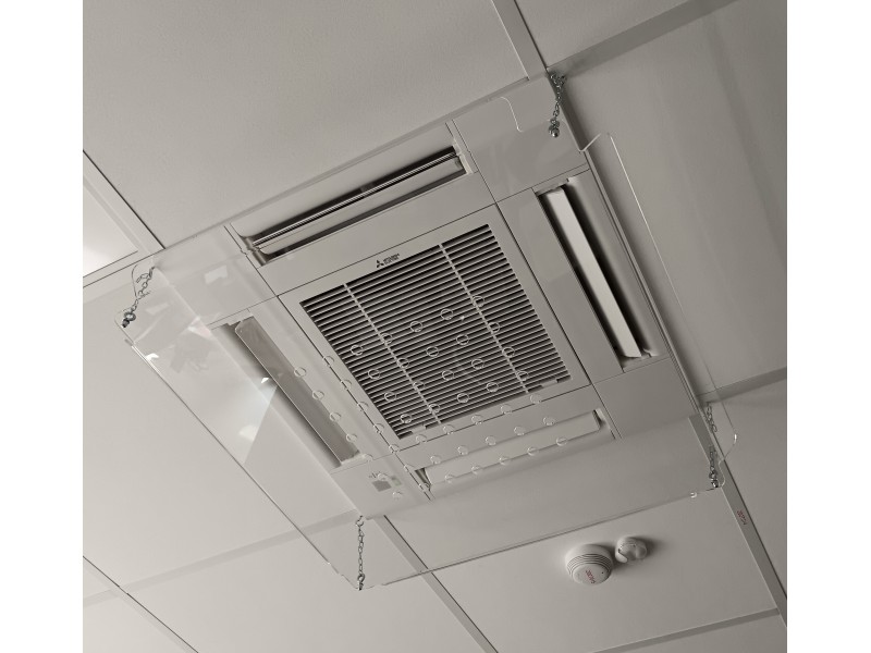 Ceiling protection for air conditioning made of plexiglass